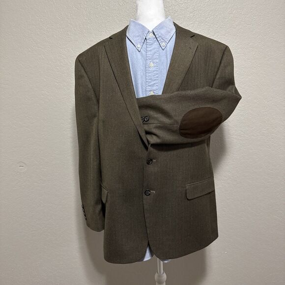 Lauren Ralph Lauren Other - Ralph Lauren Herringbone Equestrian Blazer Sport Coat W/Elbow Patches Size 46R